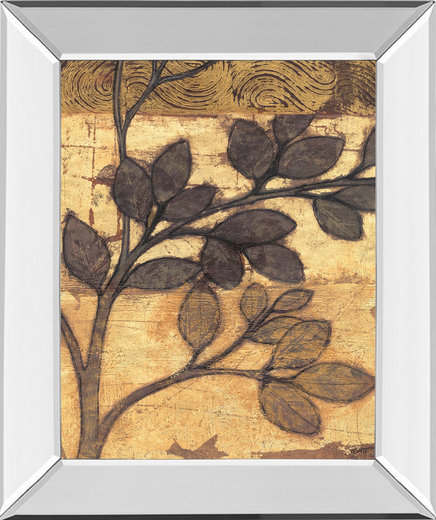 Mirrored Frame Bronzed Branches II By Norman Wyatt, Jr.