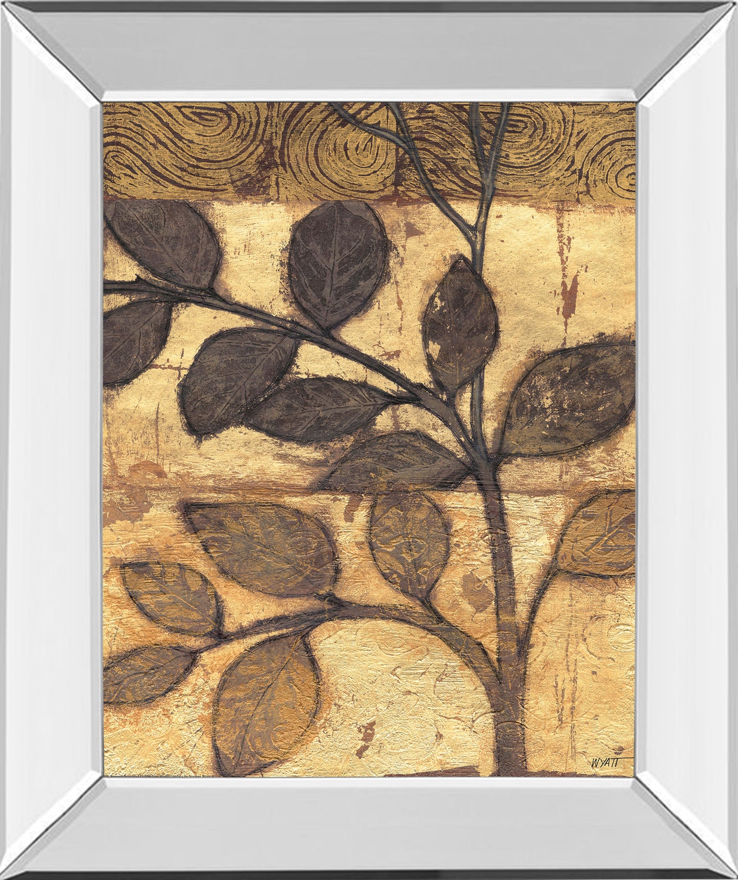 Mirrored Frame Bronzed Branches I By Norman Wyatt, Jr.