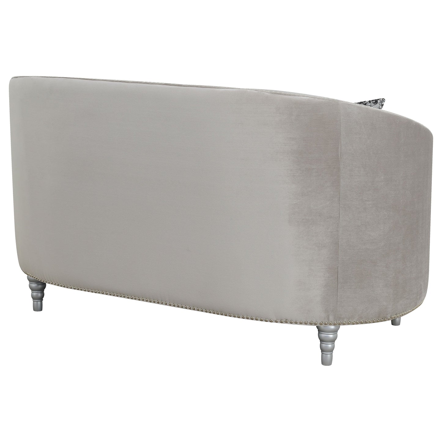 Avonlea Upholstered Sloped Arm Loveseat Grey Fabric