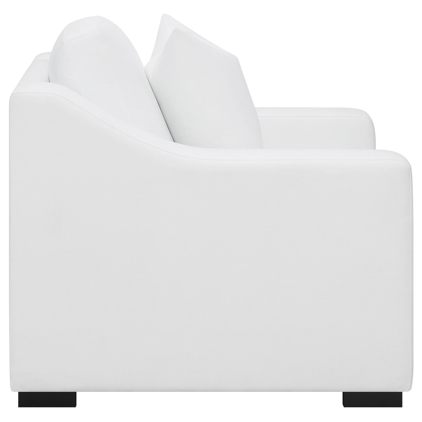 Sillón tapizado con brazos inclinados Ashlyn, color blanco