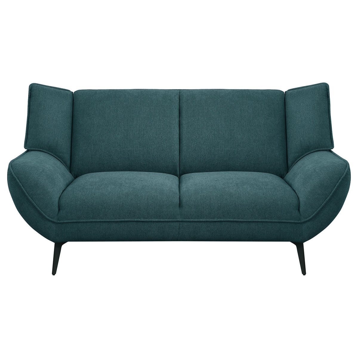 Acton Upholstered Flared Arm Sofa Set Teal Blue