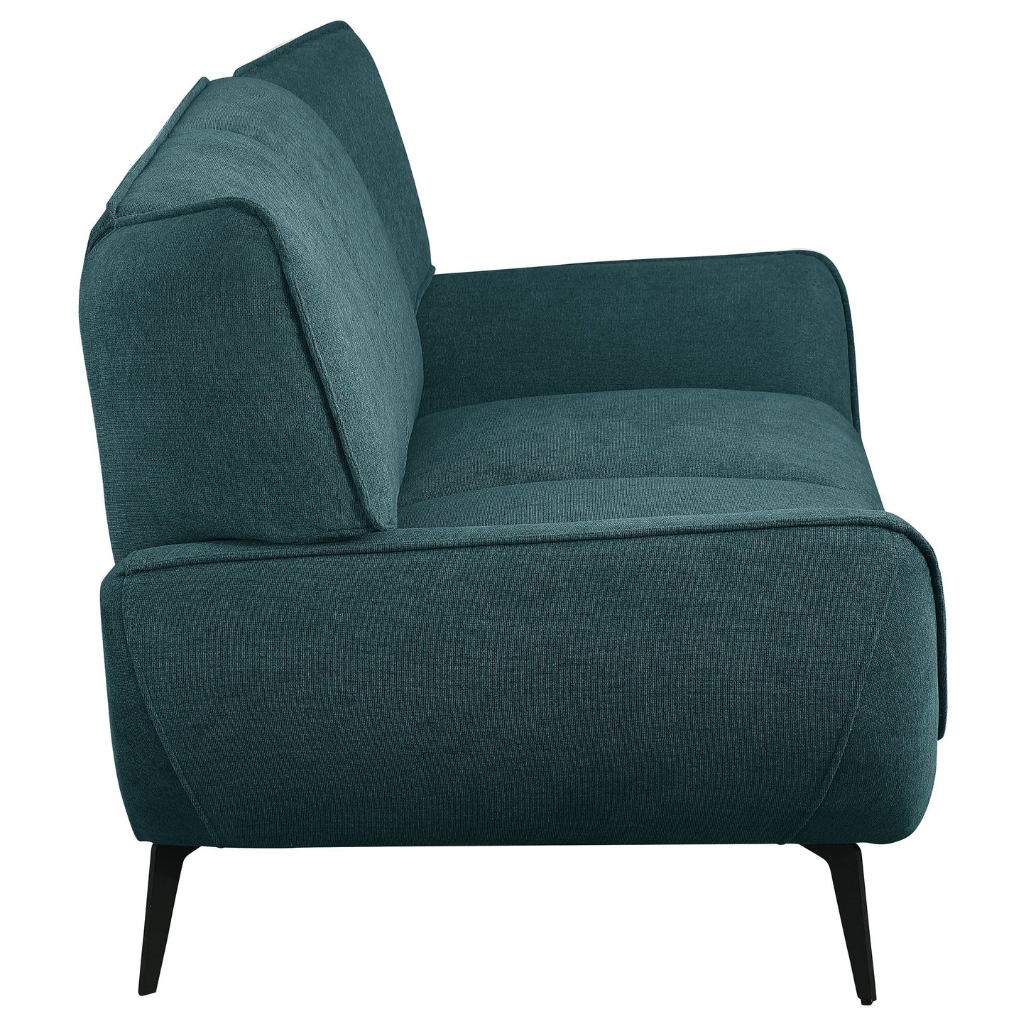 Loveseat con brazos acampanados tapizado Acton en azul verdoso