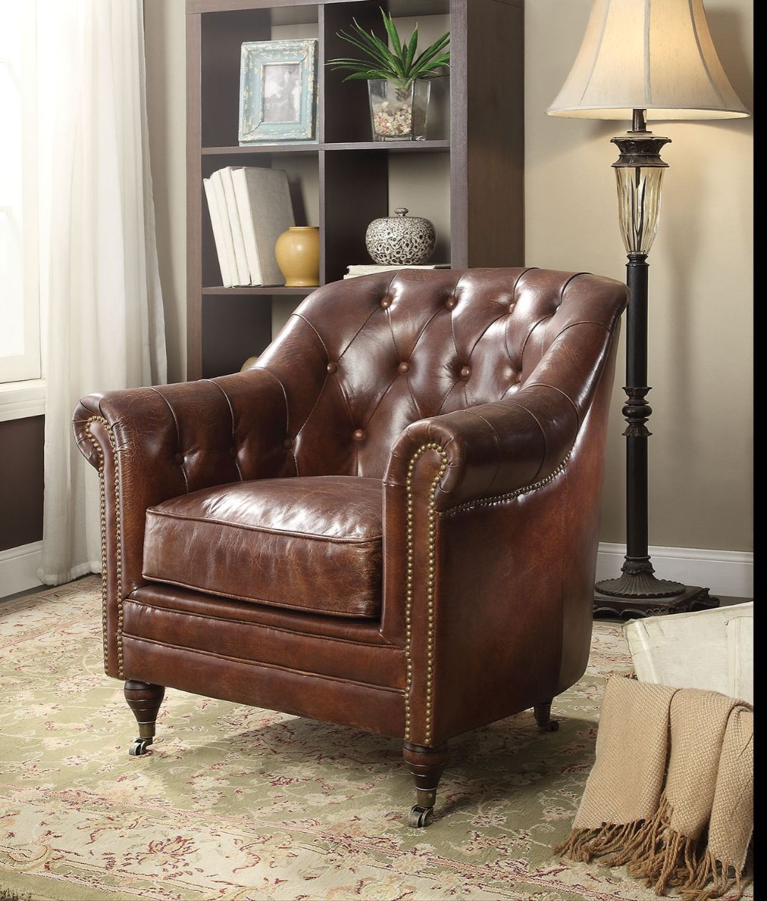 Aberdeen Top Grain Leather Accent Chair