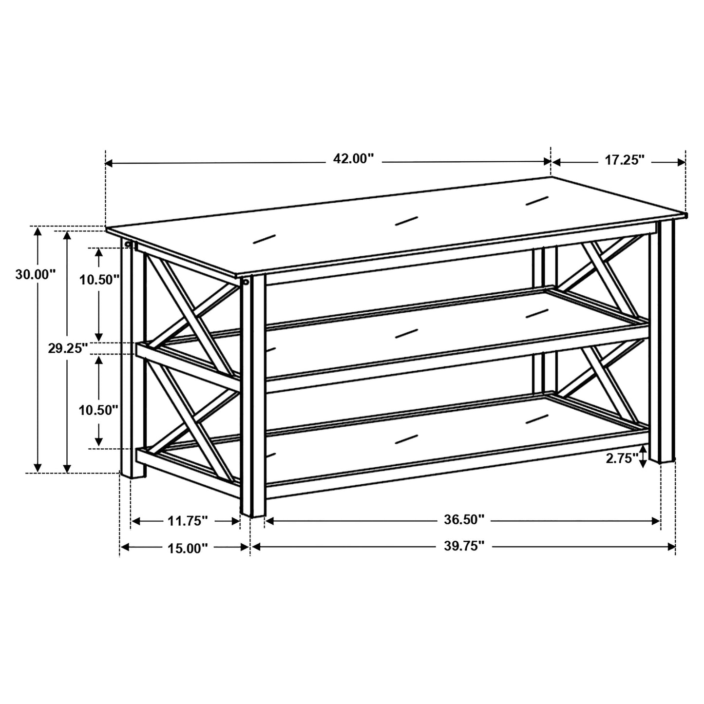 Rachelle 2-shelf Wood Entryway Console Table Deep Merlot