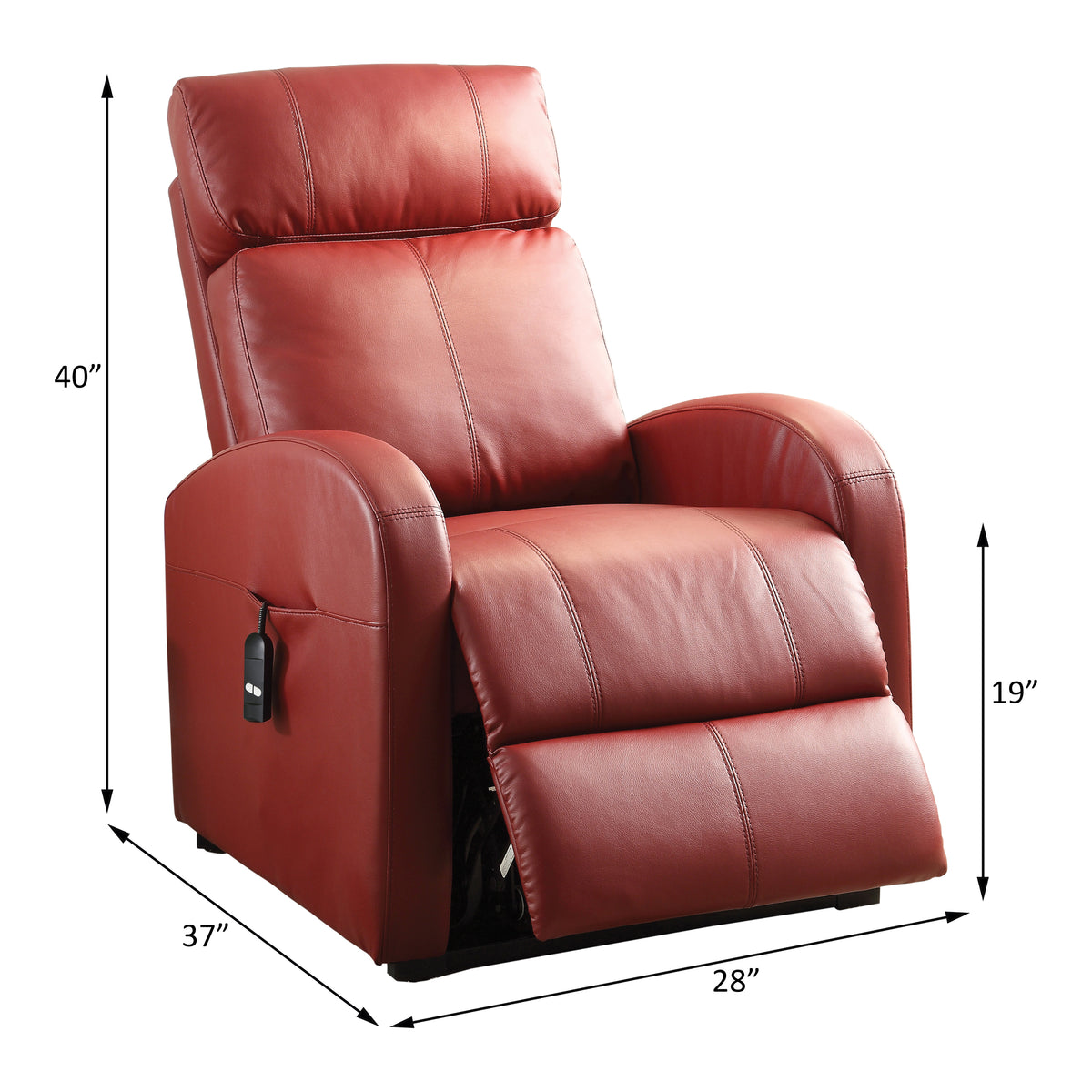 Ricardo Power Motion Recliner W/Lift - Red Leatherette