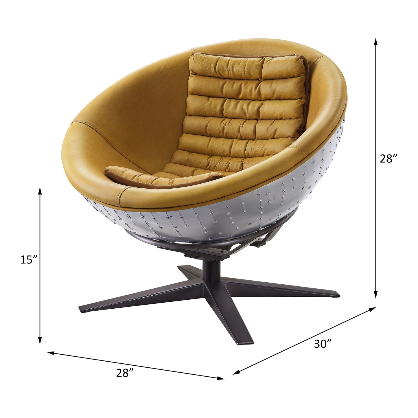 Brancaster Top Grain Leather Papasan Chair