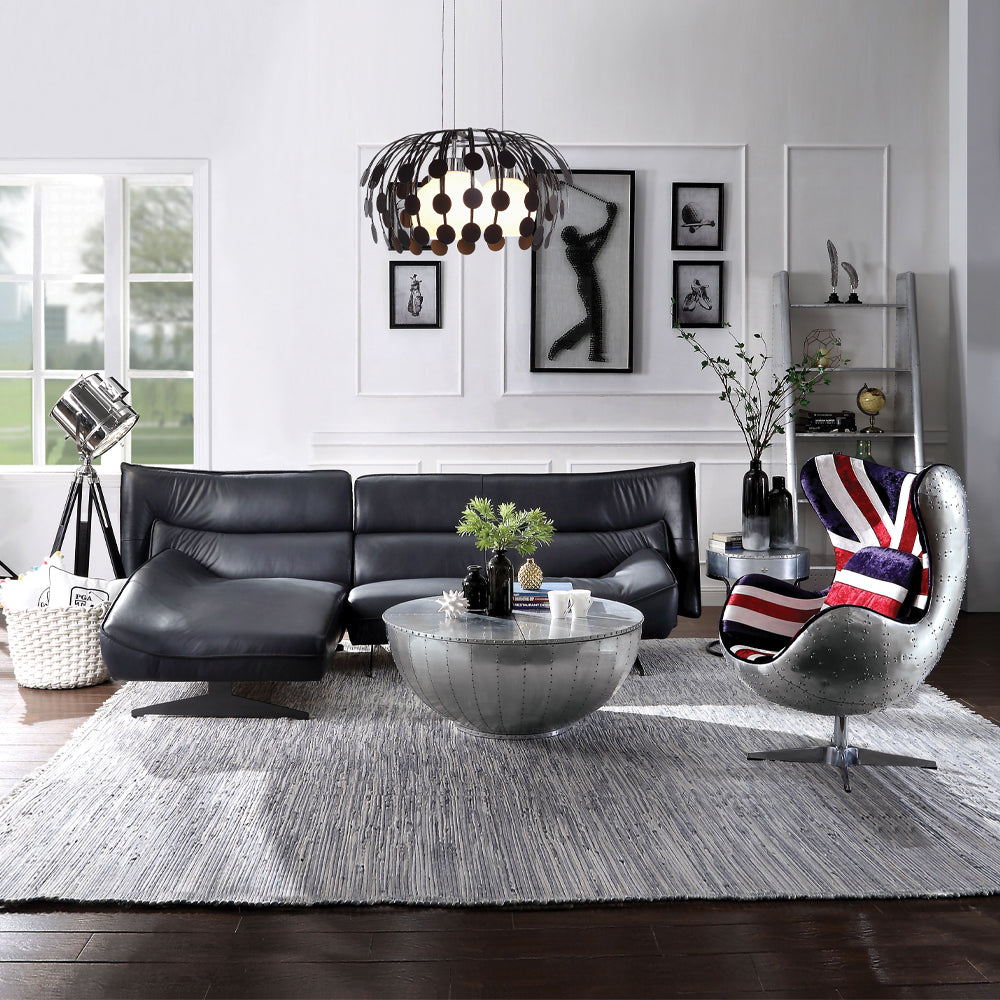 Brancaster 33"W Top Grain Leather Accent Chair with Swivel