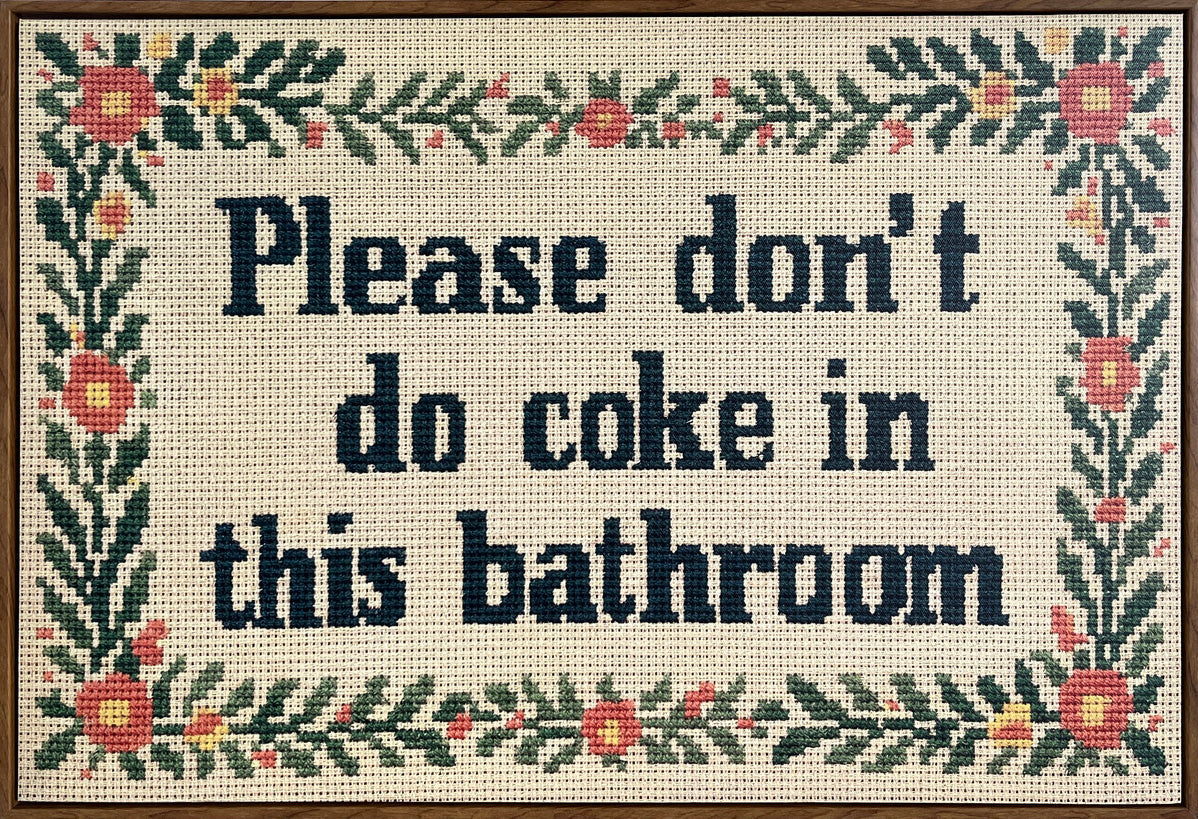 Bathroom Wit II Hand-Embellished Canvas in Frame