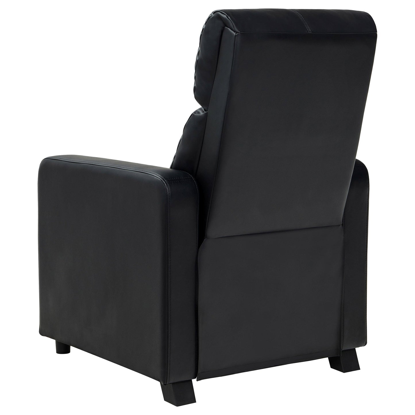 Sillón reclinable tapizado con respaldo para cine en casa Toohey, color negro