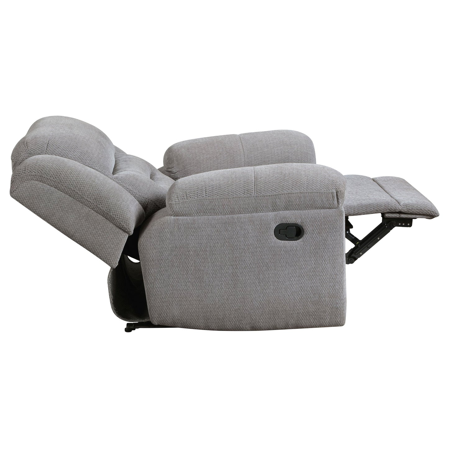 Sillón reclinable tapizado en chenilla Gilson, gris
