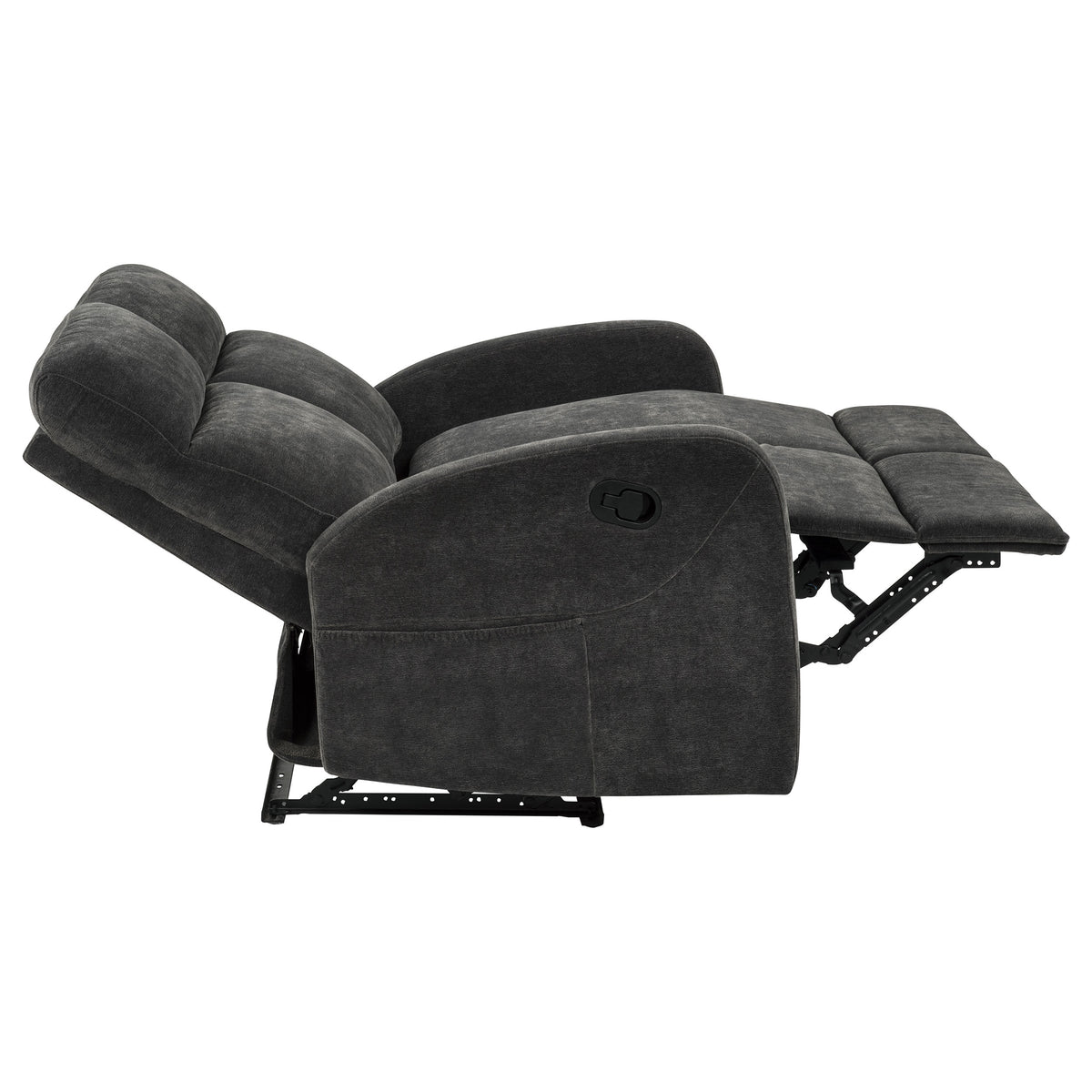 Hamilton 3-piece Chenille Manual Reclining Sofa Set Charcoal Grey