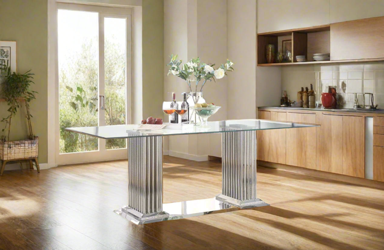 Mesa de comedor rectangular Cyrene de 79" de largo
