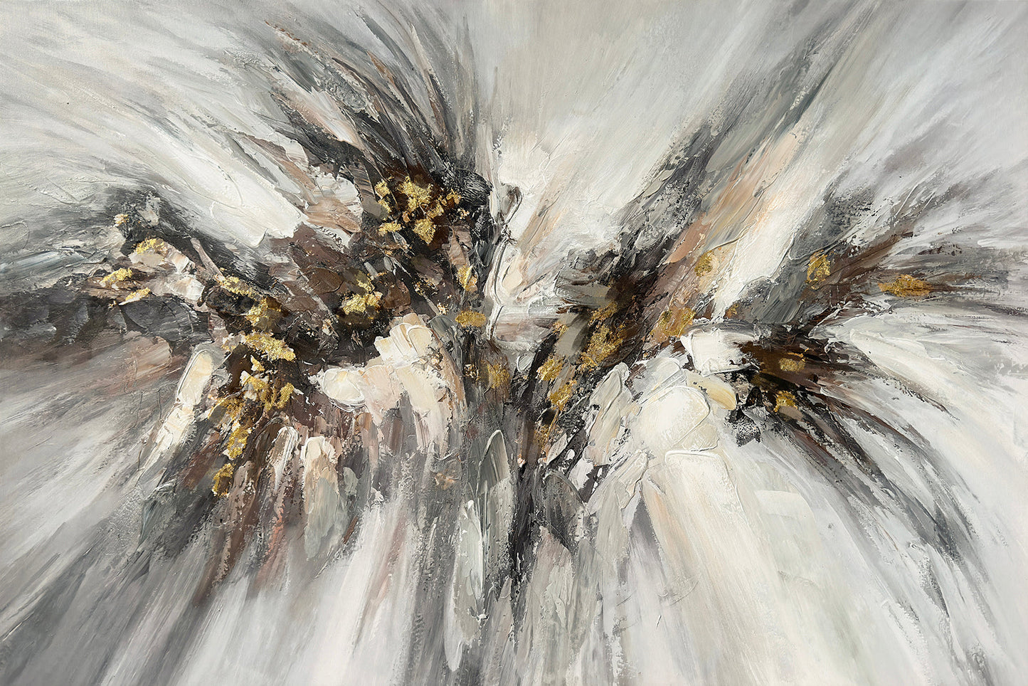 ''Warp Speed Abstract'' Hand-painted Wrapped Canvas