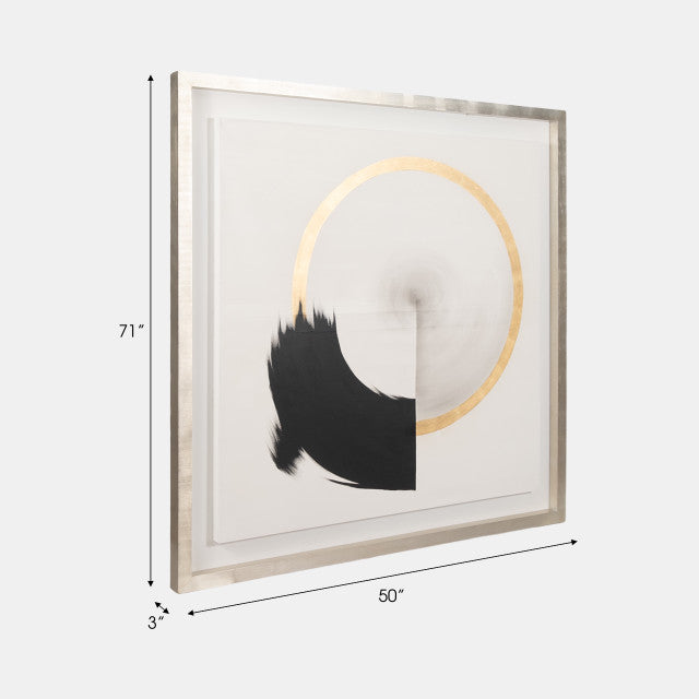 71x71 Hand Painted Fan Circle, White