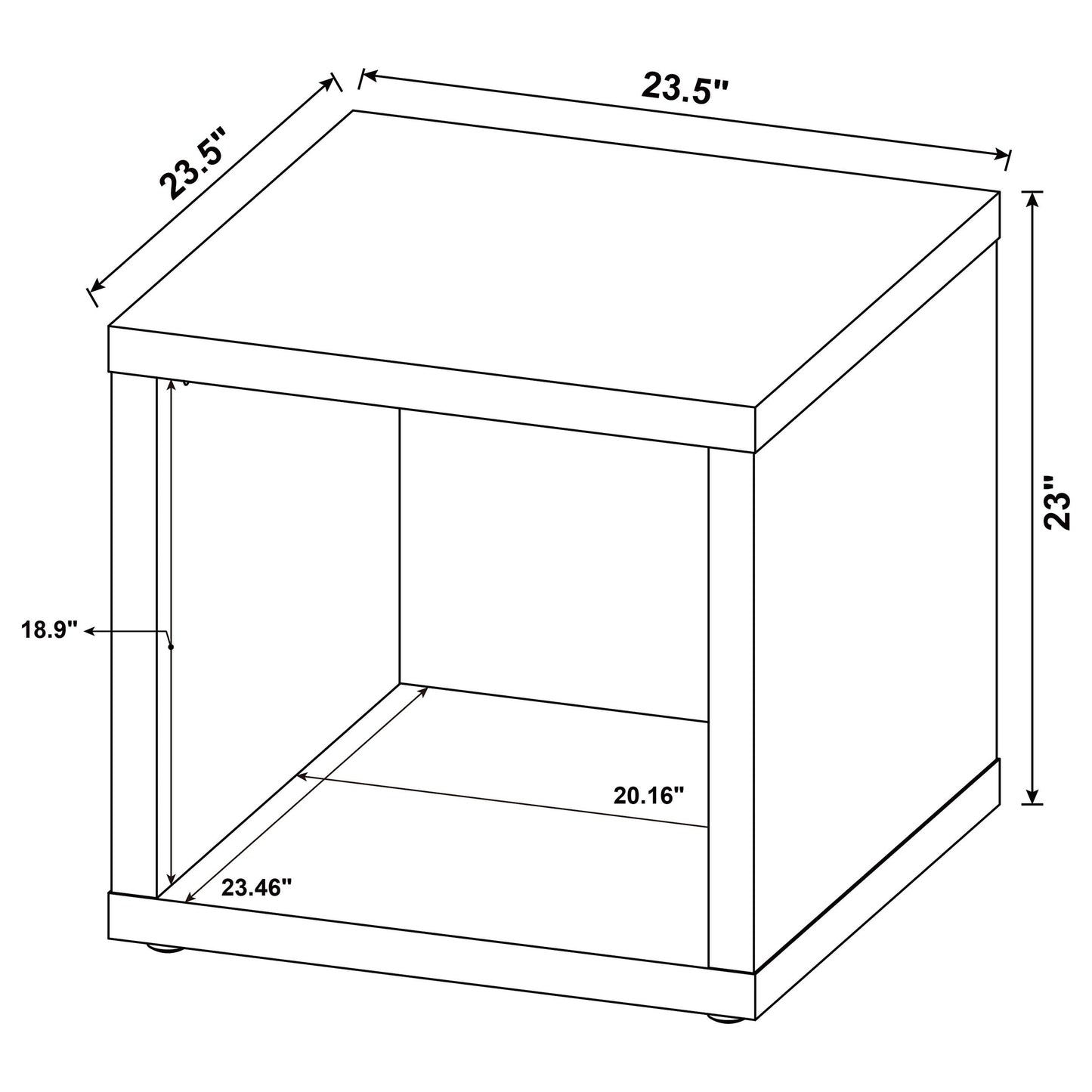 Mesa auxiliar Frisco cuadrada de madera de ingeniería de pino oscuro