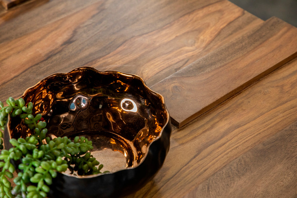 Mesa de centro cuadrada Samira de madera maciza de sheesham natural