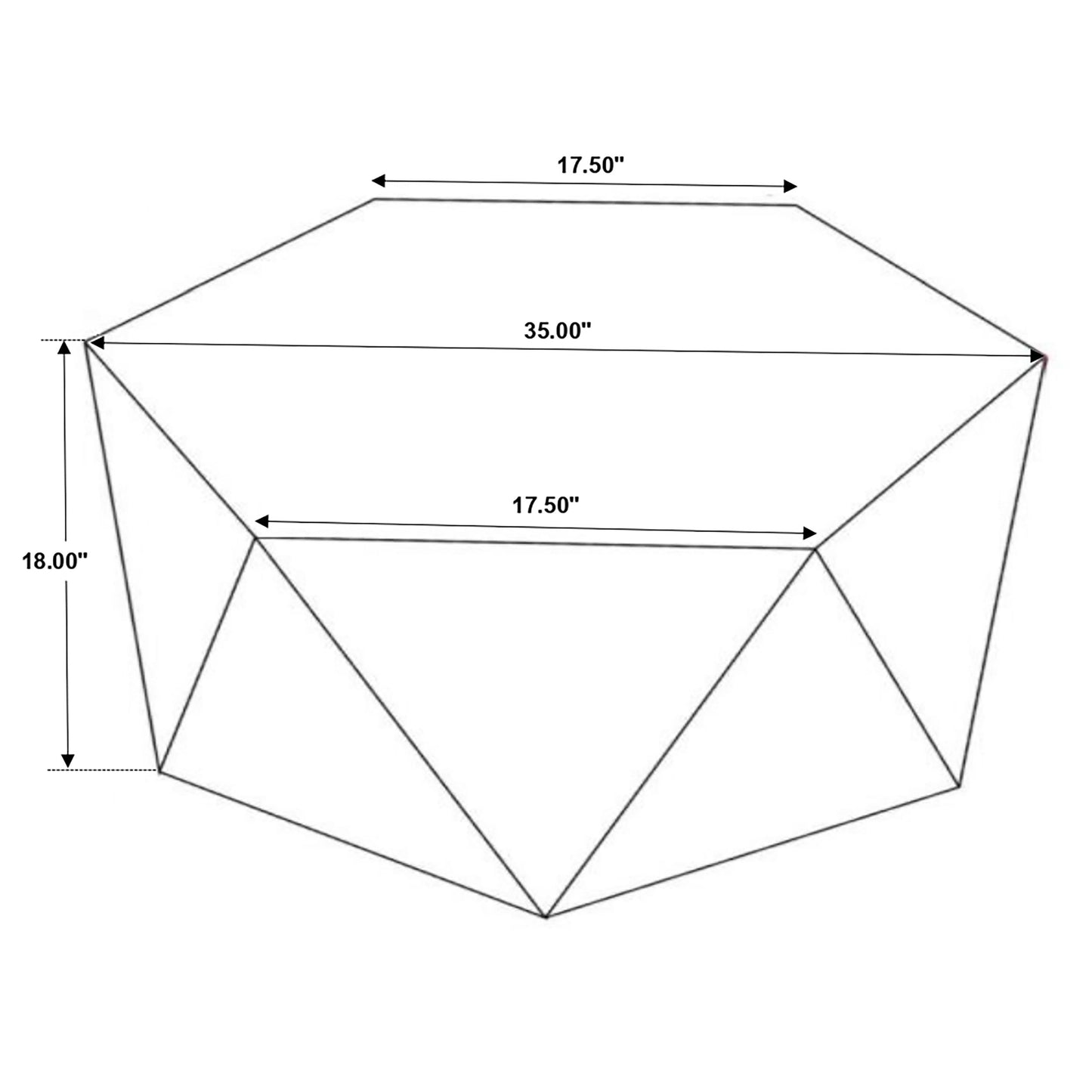 Mesa de centro hexagonal Zalika de madera maciza de mango natural
