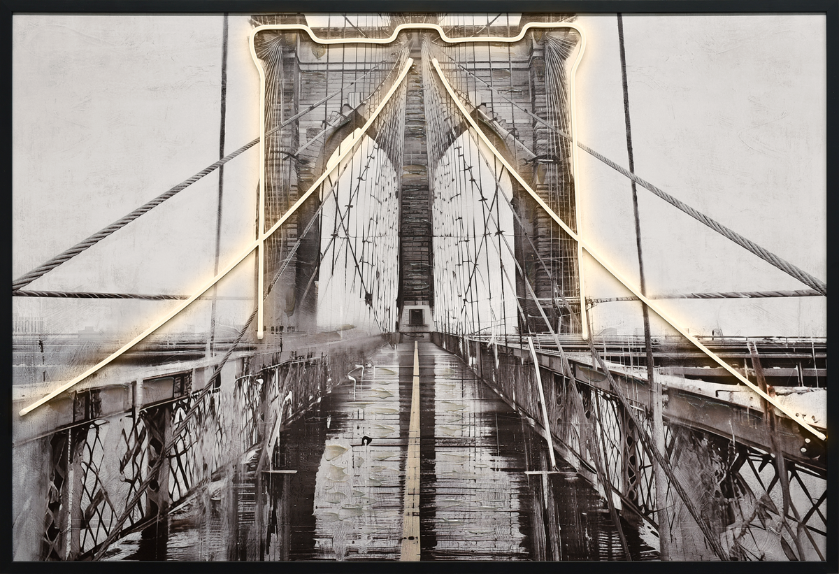 Luminous Crossing Hand-embellished LED in Frame