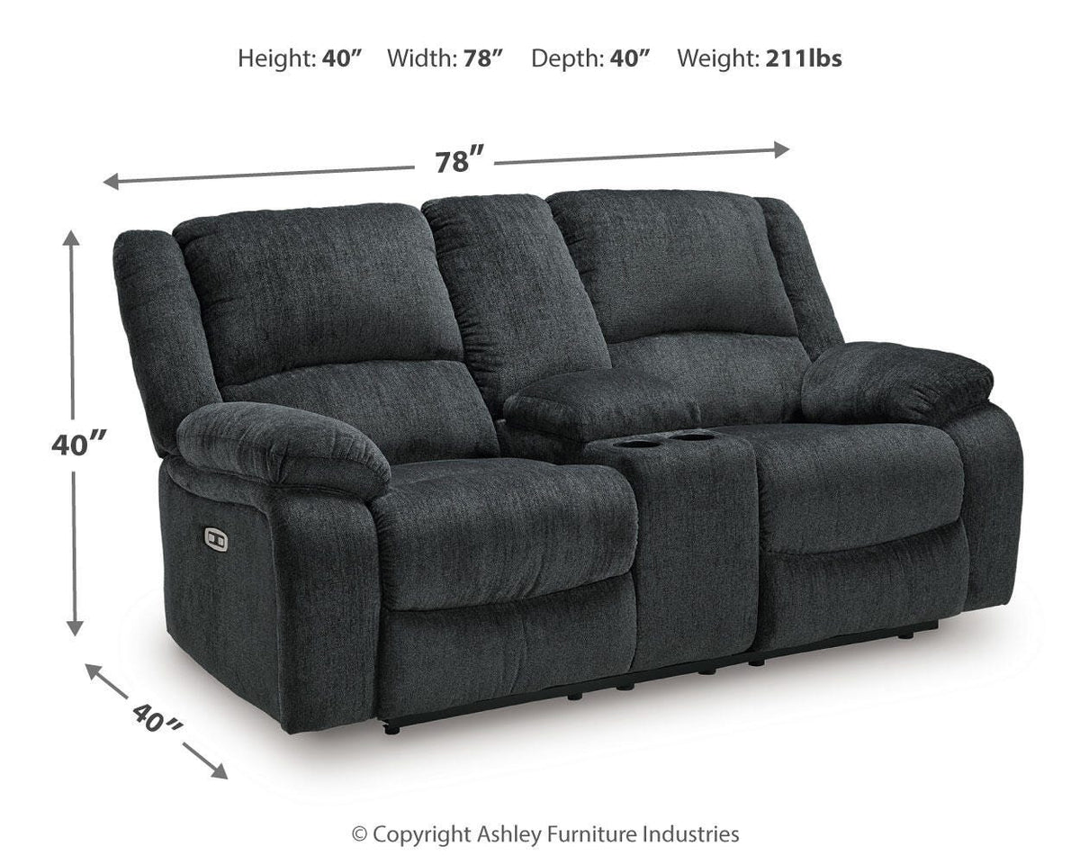 Draycoll DBL REC PWR Loveseat w/Console