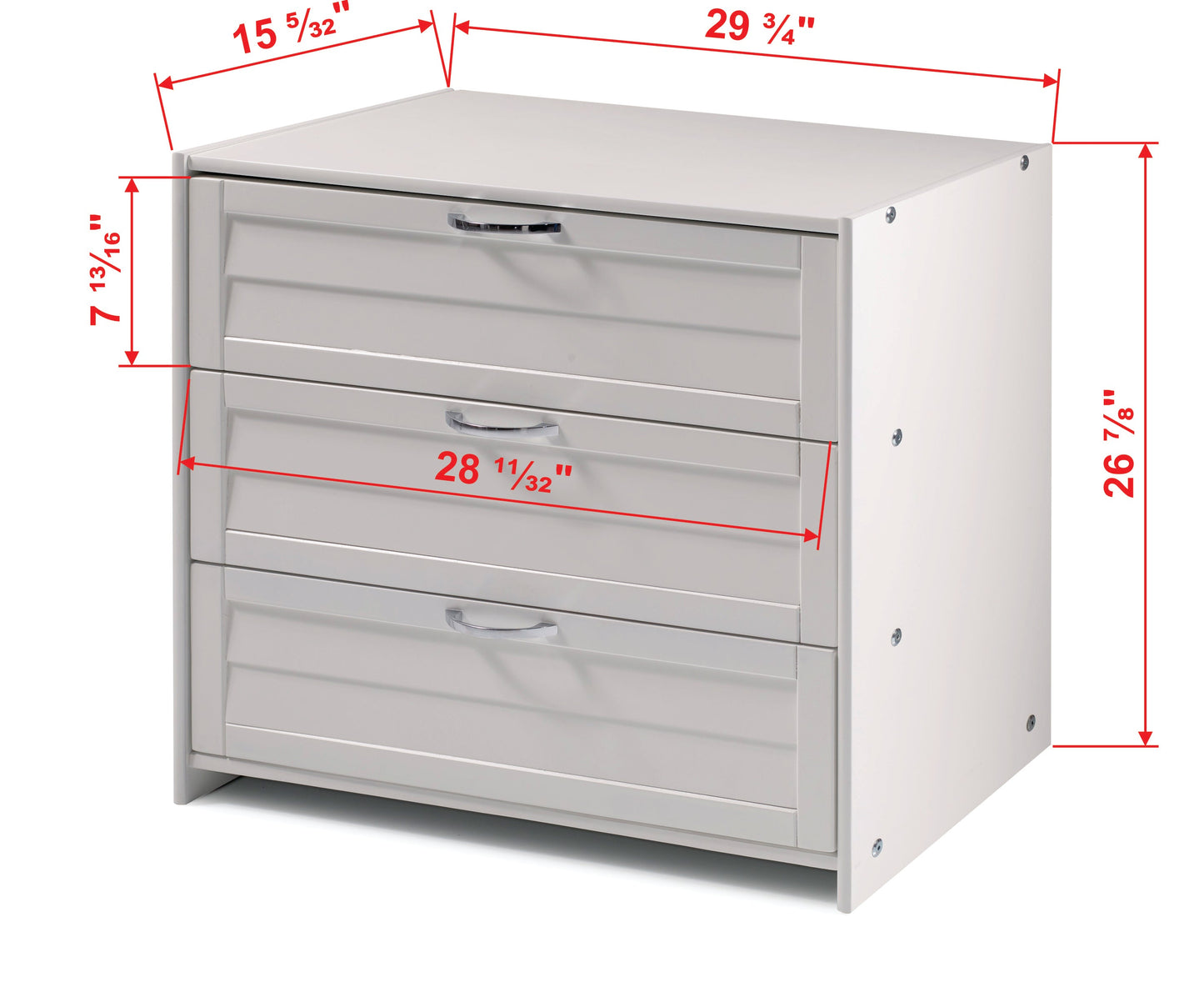 Louver 3 Drawer Chest