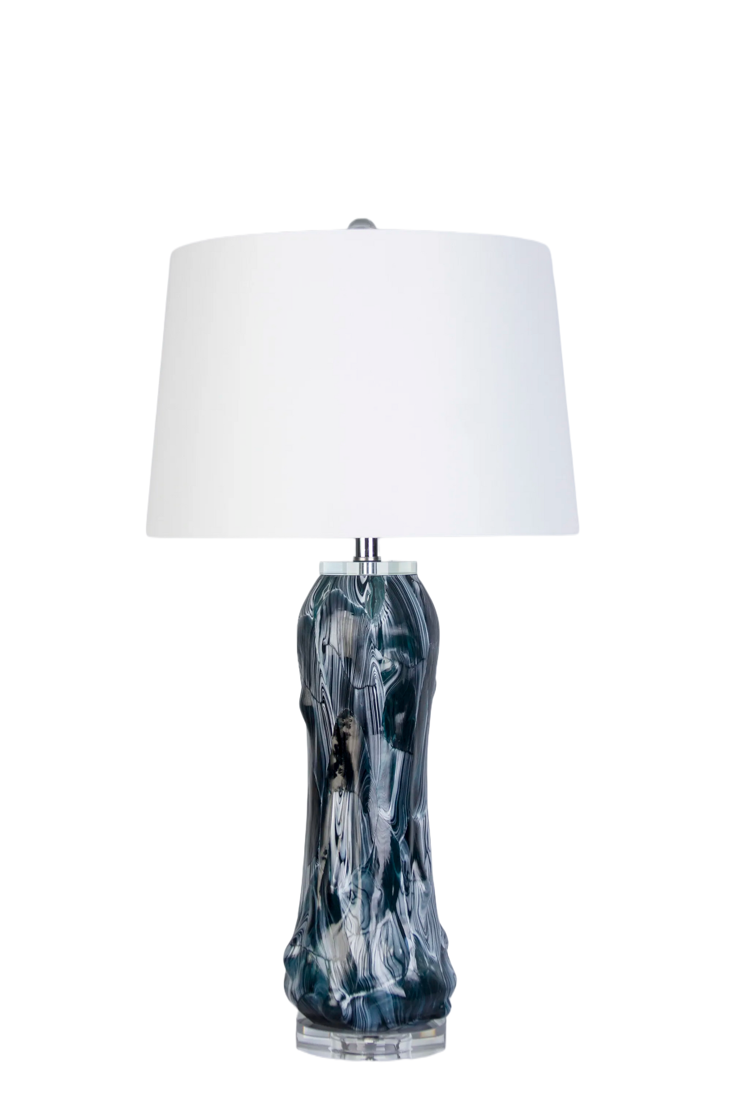 Tidal Elegance Art Glass & Crystal Table Lamp (Case Pack 2)
