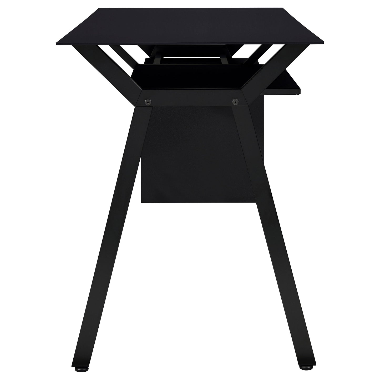 Escritorio para computadora de 55 pulgadas con dos cajones y bandeja para teclado, color negro