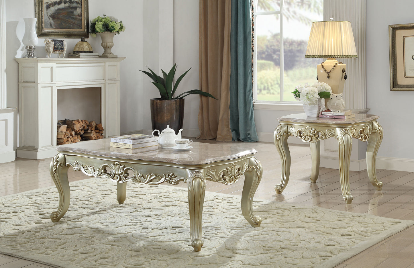 Mesa auxiliar cuadrada Gorsedd de 71 cm de largo