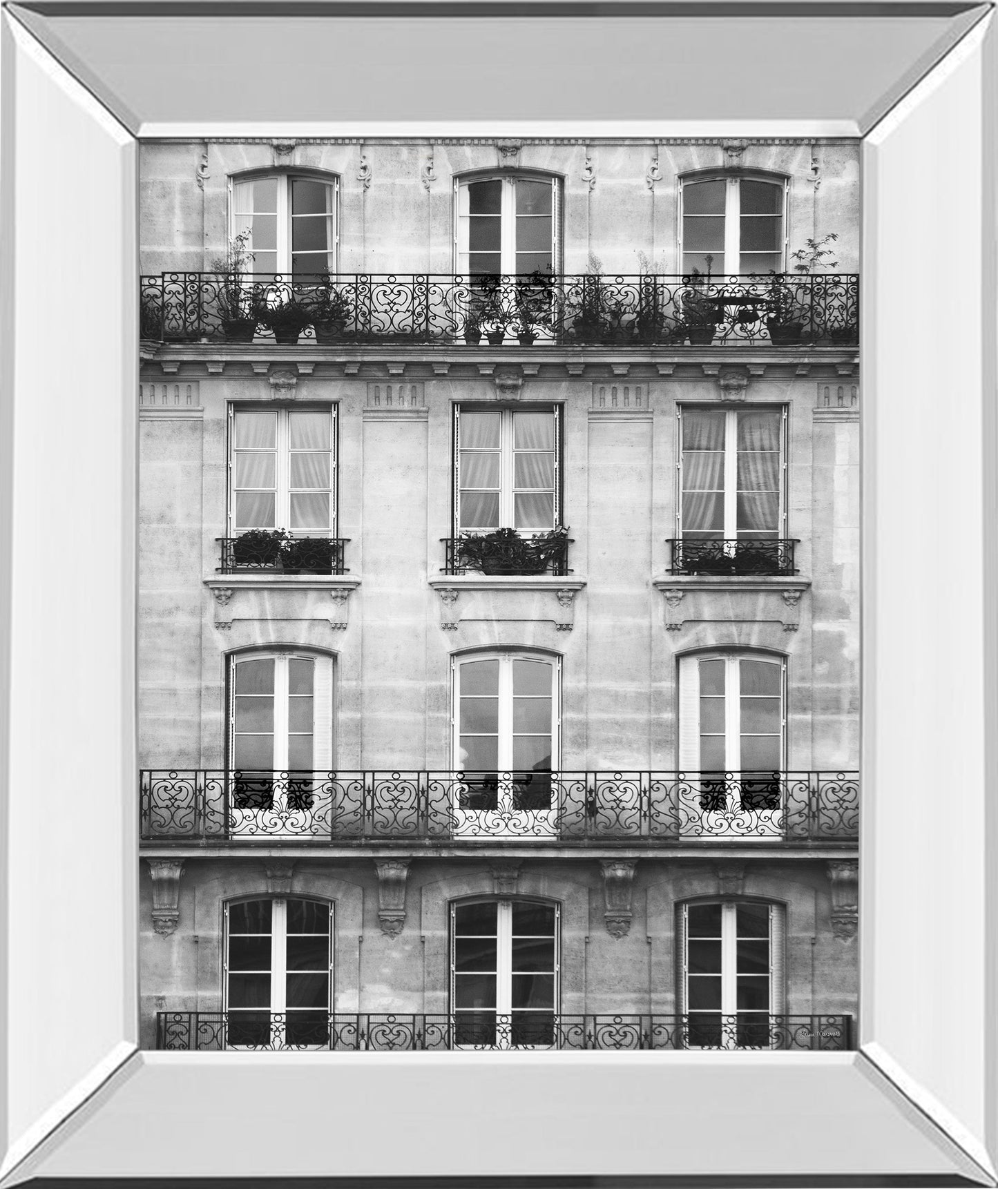 Mirrored Frame Across The Street II By Laura Marshall