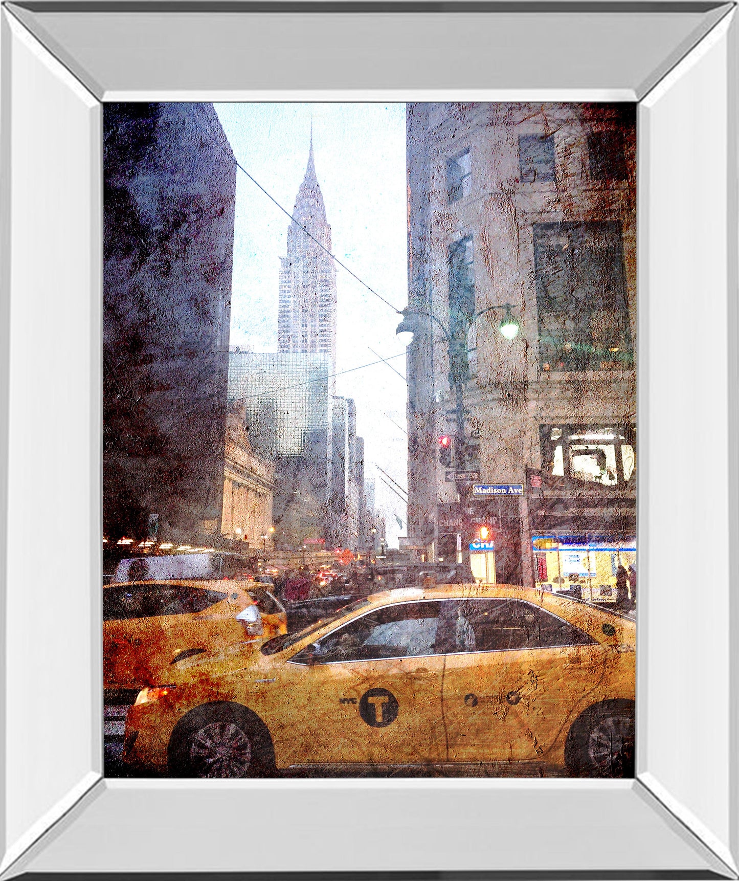 Mirrored Frame Rainy Madison Ave By Acosta