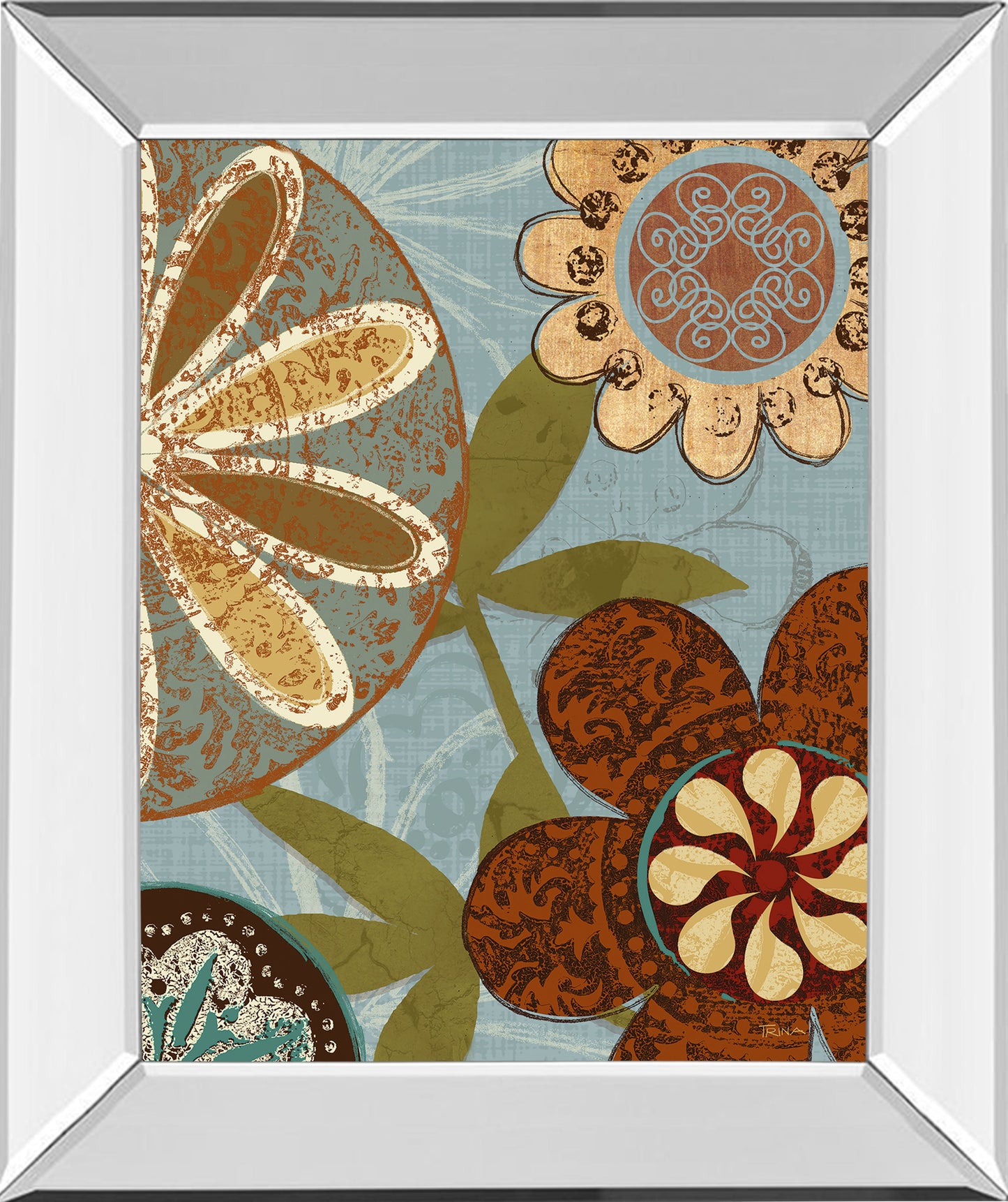 Mirrored Frame Persian Garden II By Katrina Craven