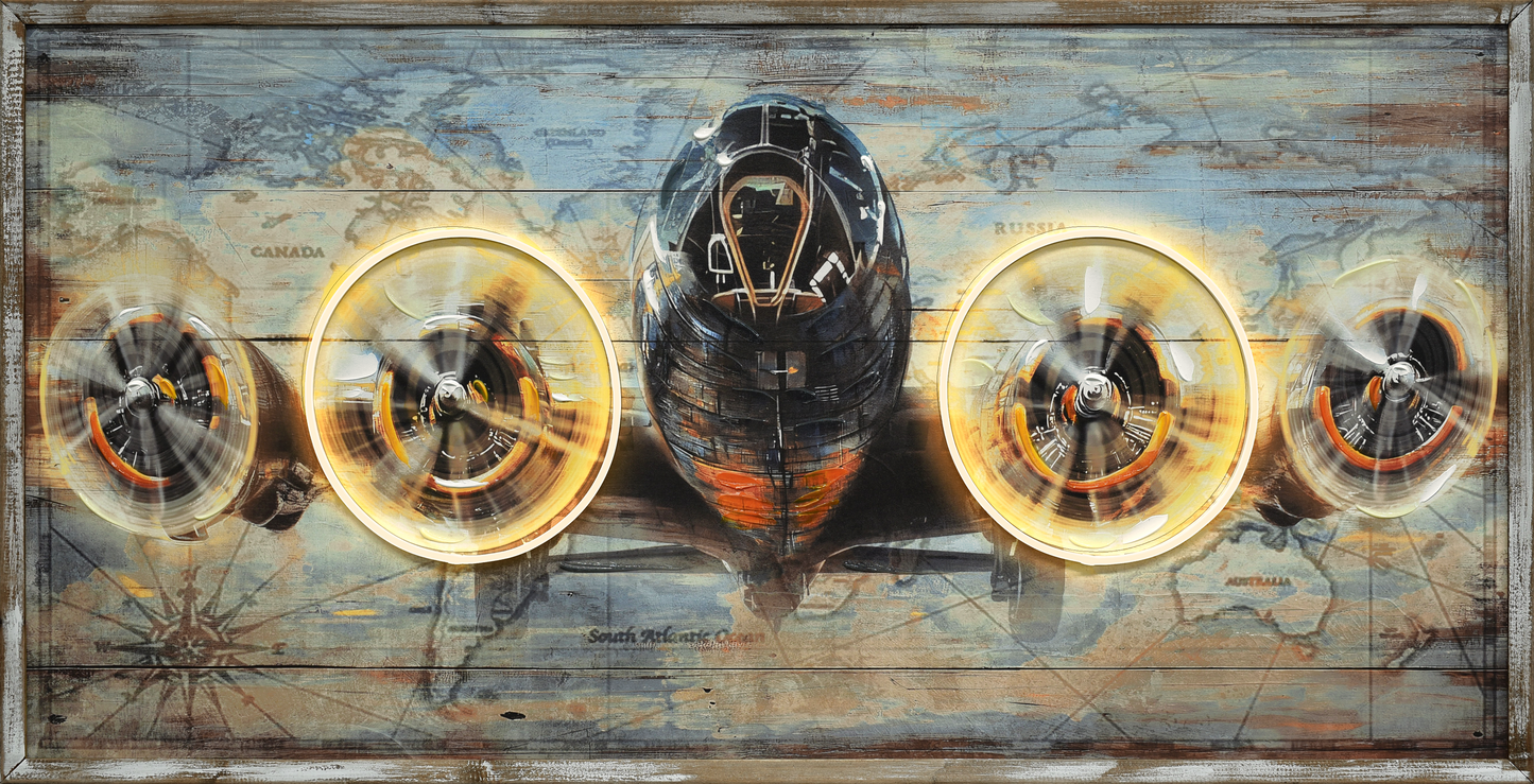 Aviation Majesty Hand-embellished LED in Frame