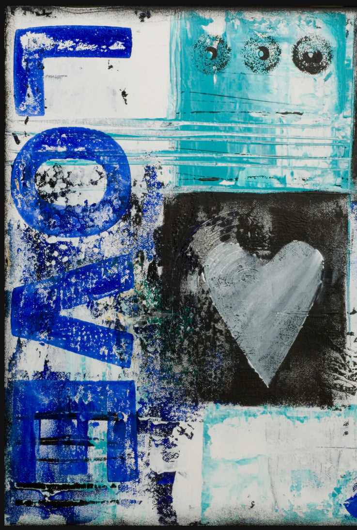 Assorted Canvas 36″ × 48″ Love Mixed Media Collage