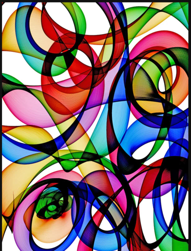 Flowing Neon Abstract 36" x 48" Canvas Wall Art