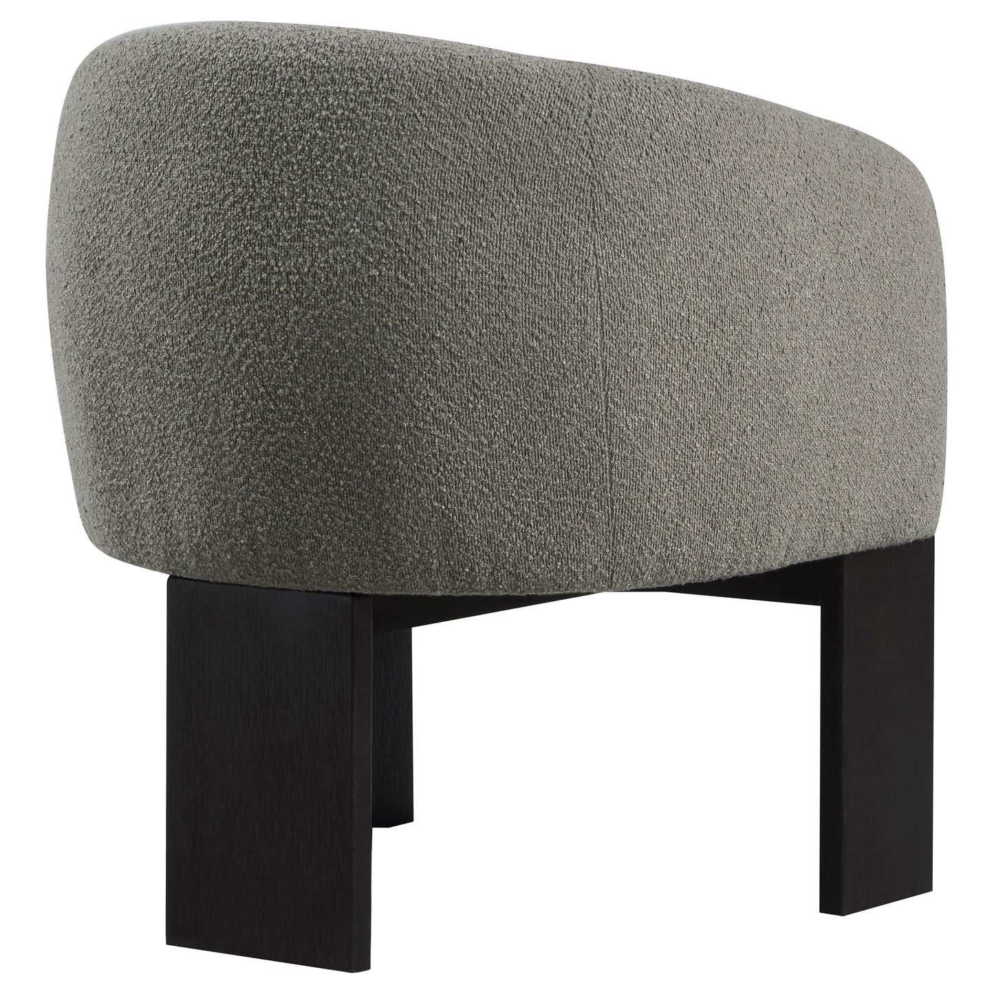 Silla decorativa Valdez Boucle con respaldo de barril tapizado en beige