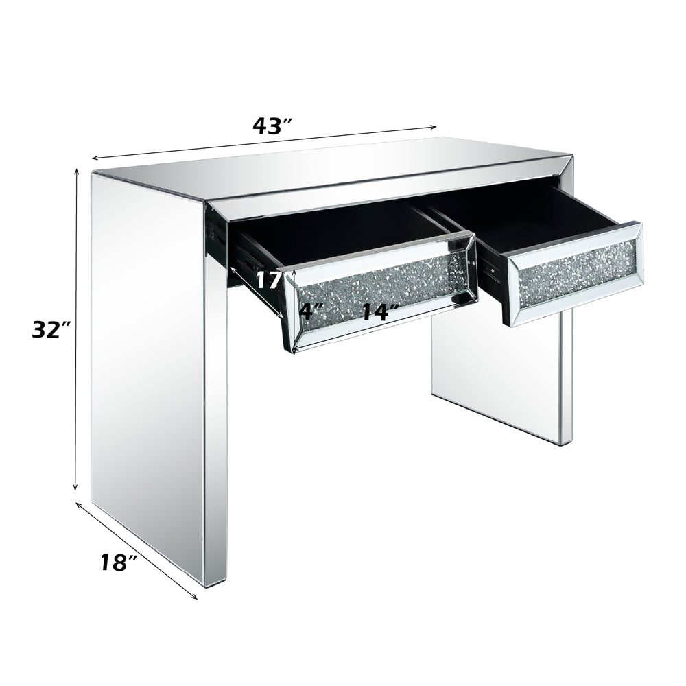 Noralie Console Table - Mirrored & Faux Diamonds (43"W x 18"D x 32"H)