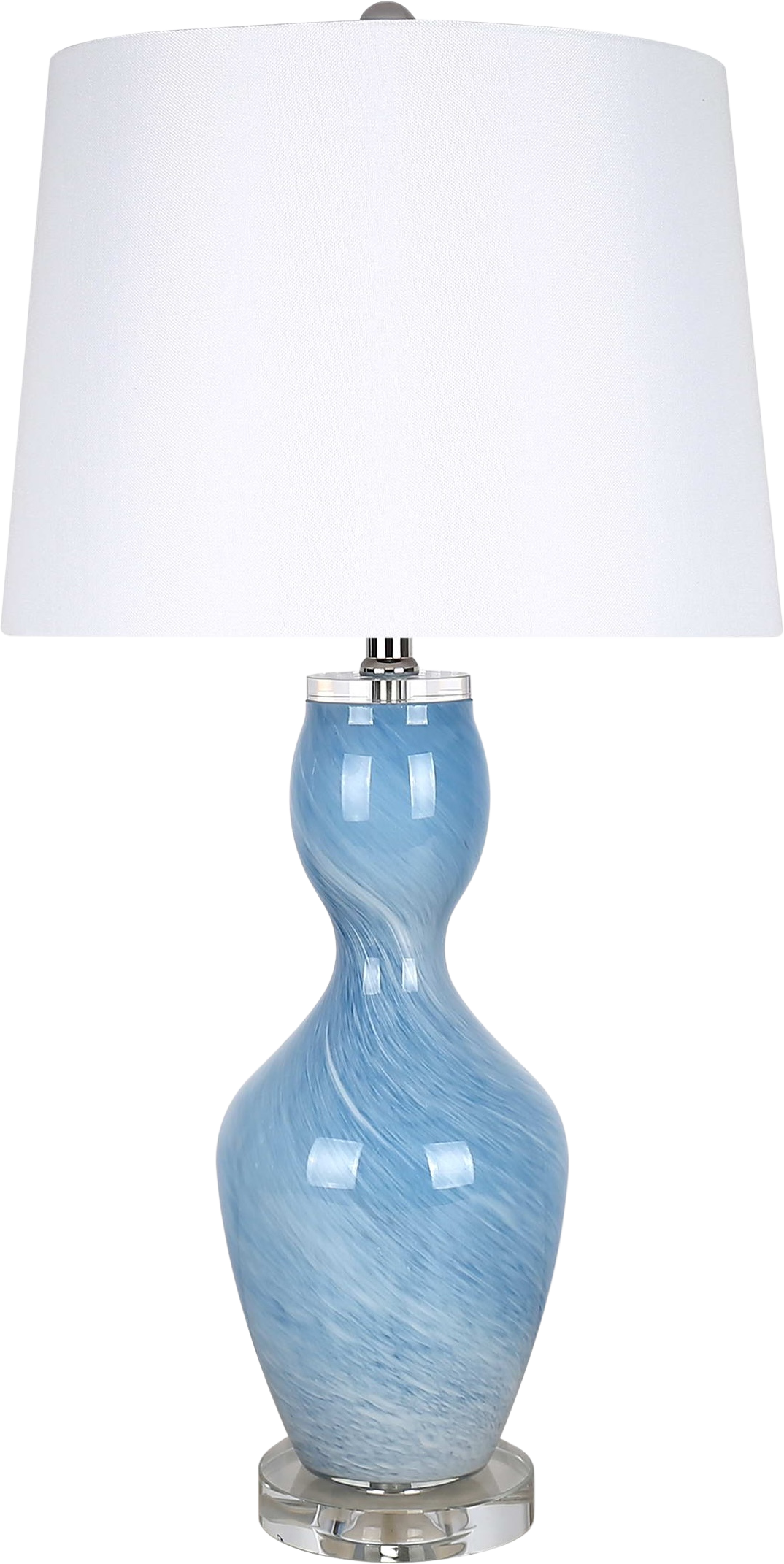 Azure Elegance Art Glass Table Lamp (Case Pack 2)