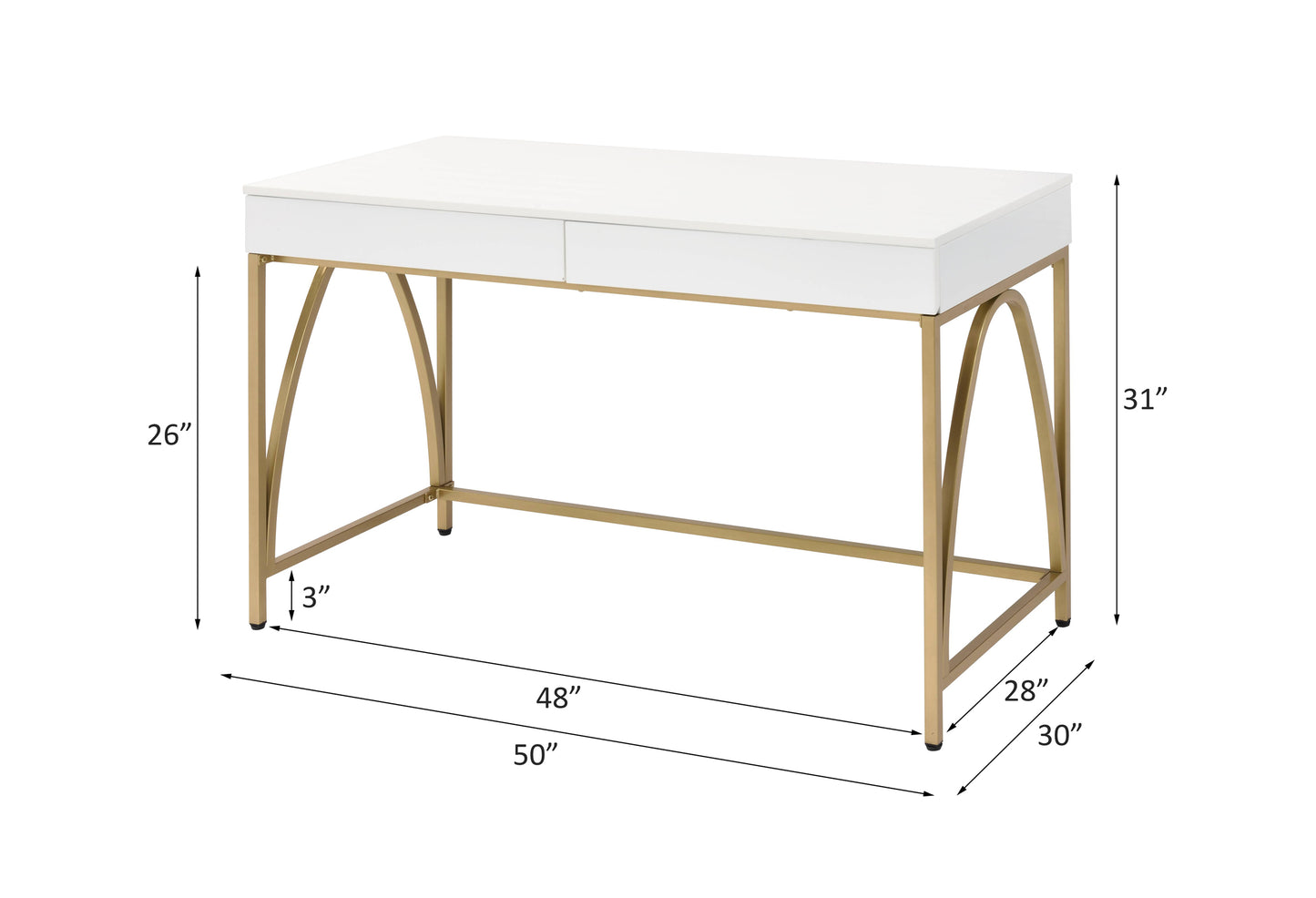 Lightmane 50" Writing Desk with Storage Drawers