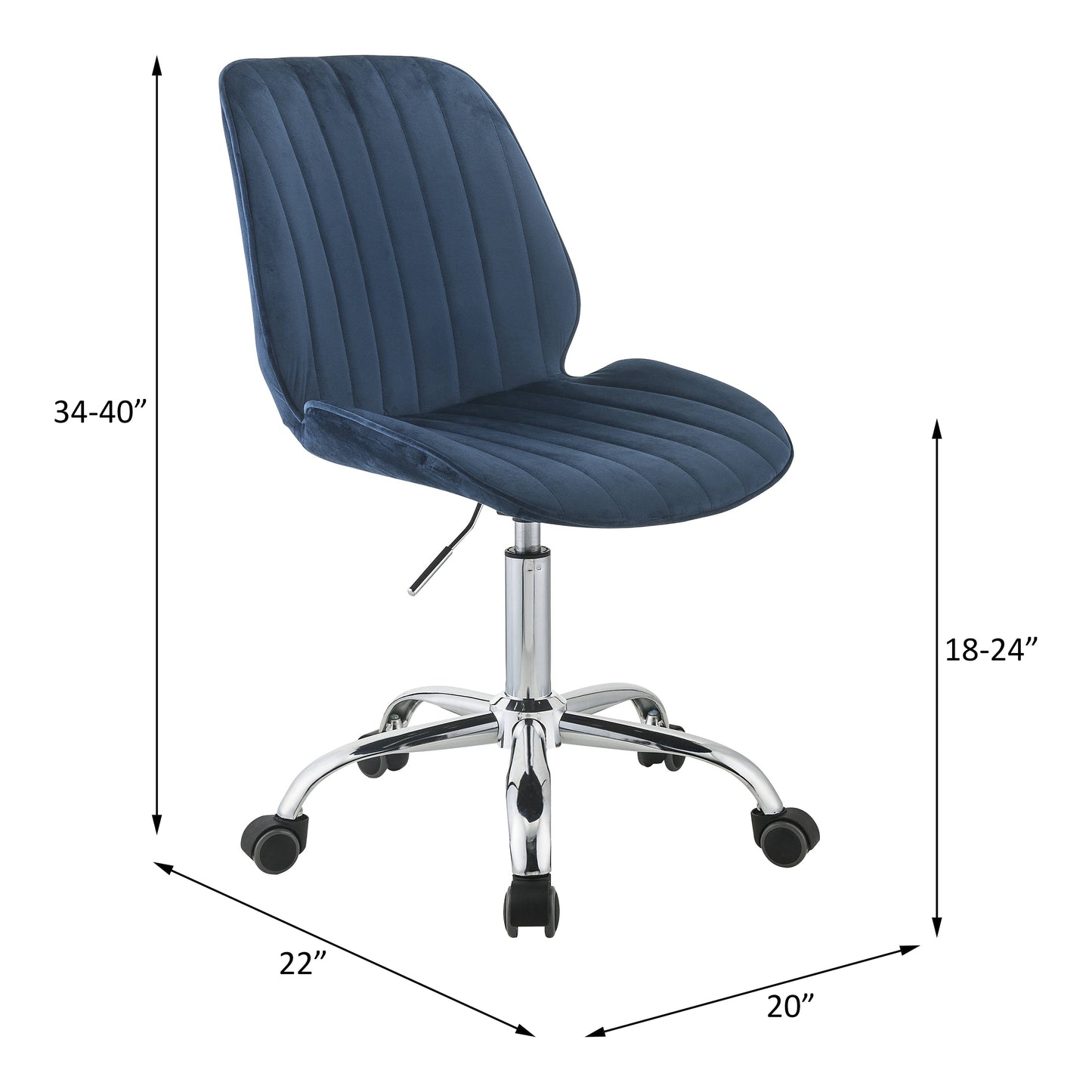 Silla de oficina Muata de 20" de ancho, giratoria y con altura ajustable