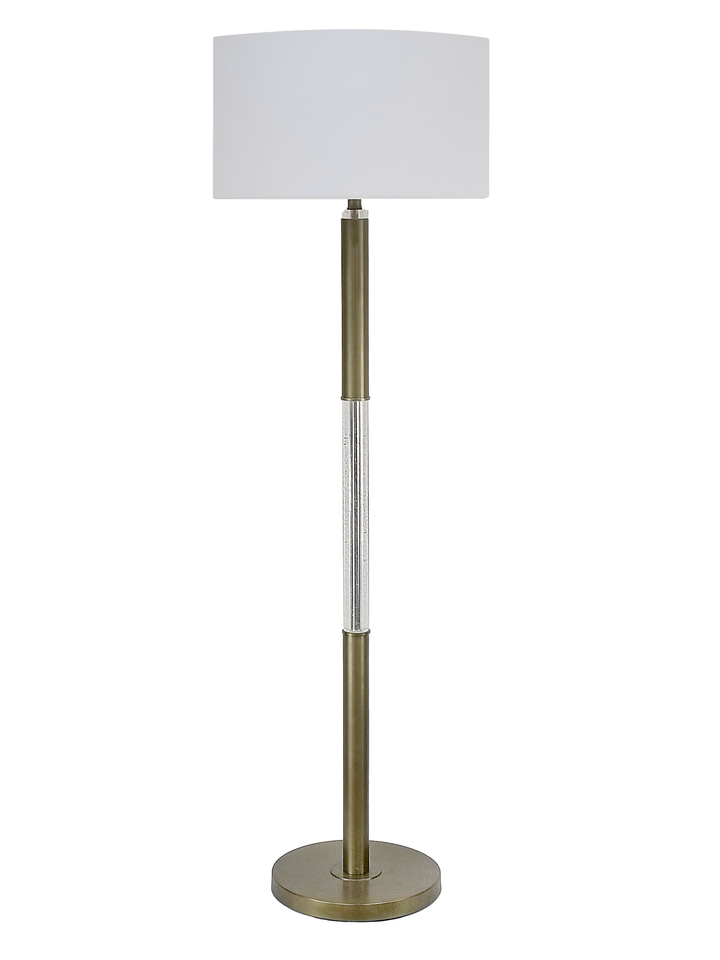 Golden Brilliance Metal & Seeded Crystal Floor Lamp w/Night Light