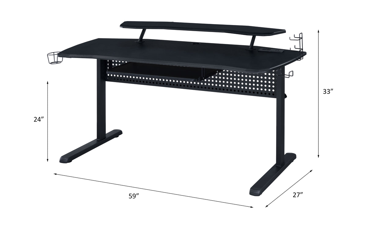 Vildre Gaming Desk W/USB - Black