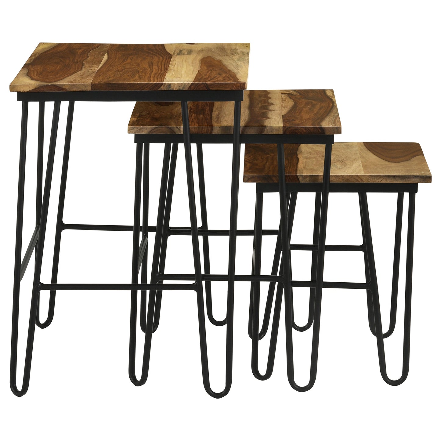 Nayeli Solid Sheesham Wood Nesting Tables Natural
