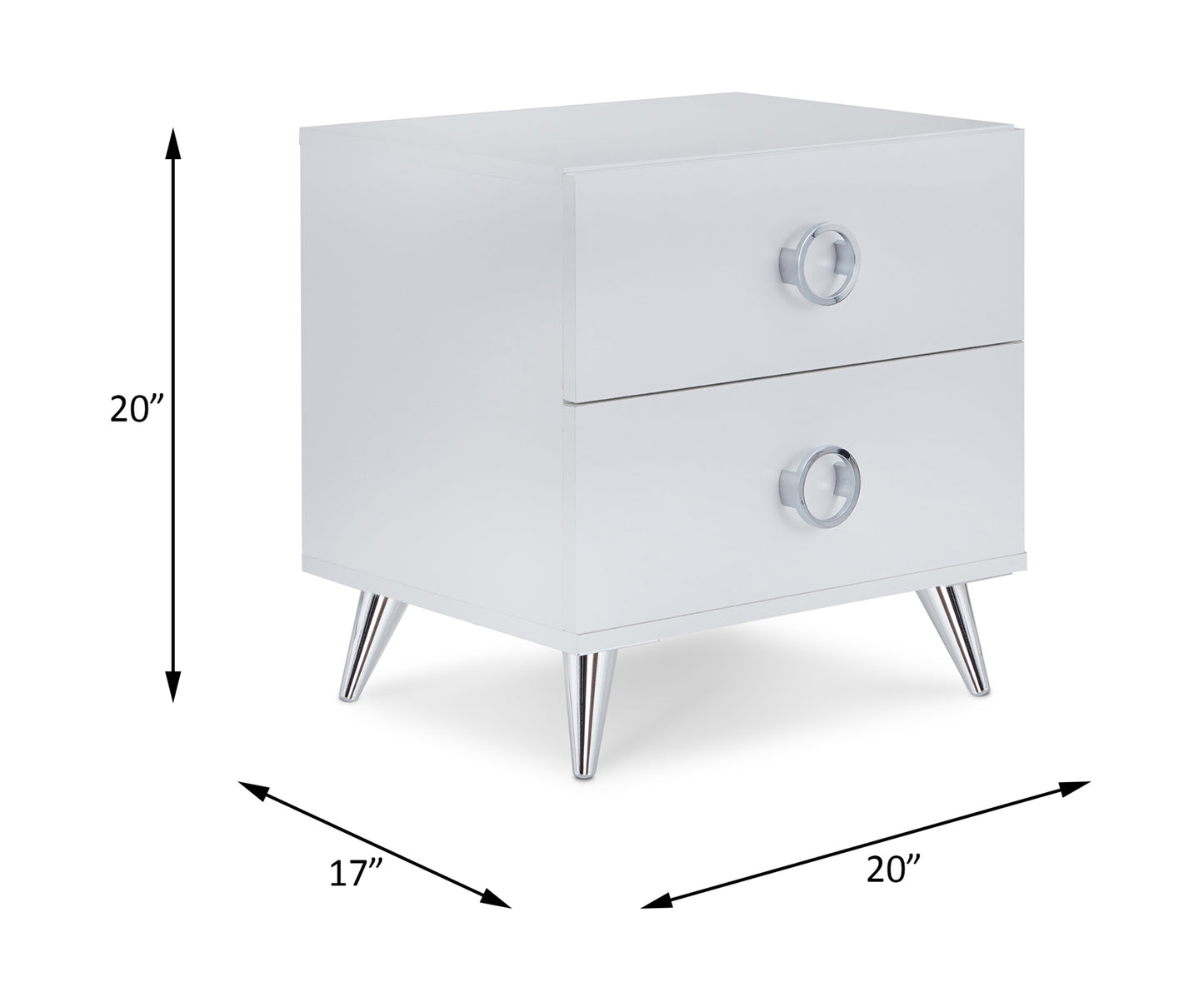 Elms 2-Drawer White Accent Table