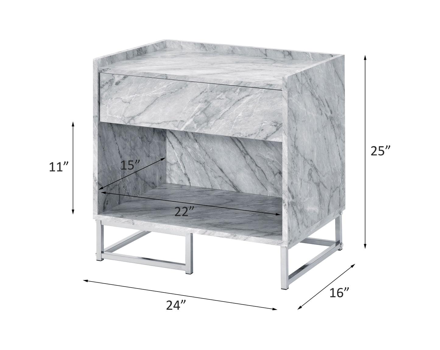Azrael Rectangular 1 Drawer Accent Table