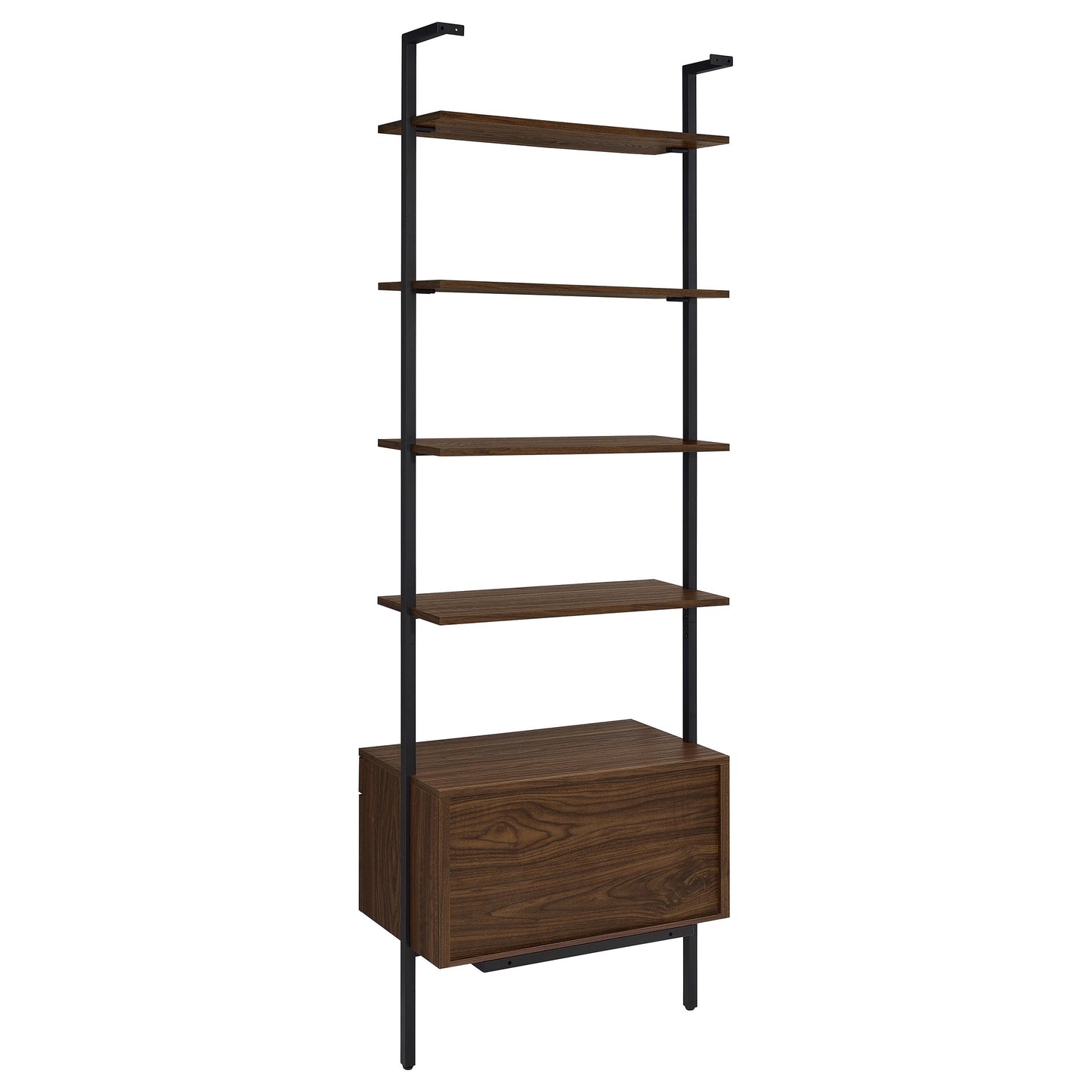 Owens 96-inch Wall Mounted Bookshelf Set Walnut