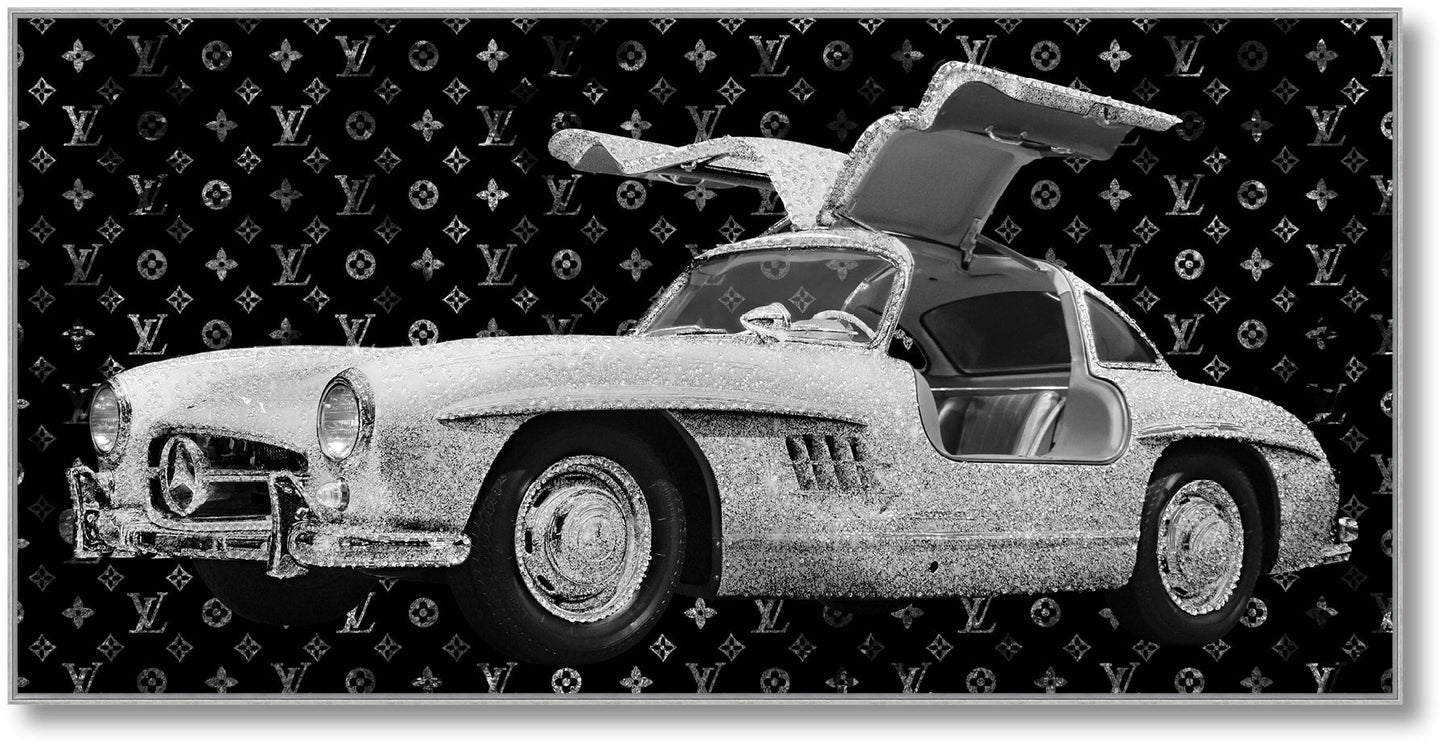 ''Luxury Automobile Art'' Gloss w/ Foil & Rocks in Frame