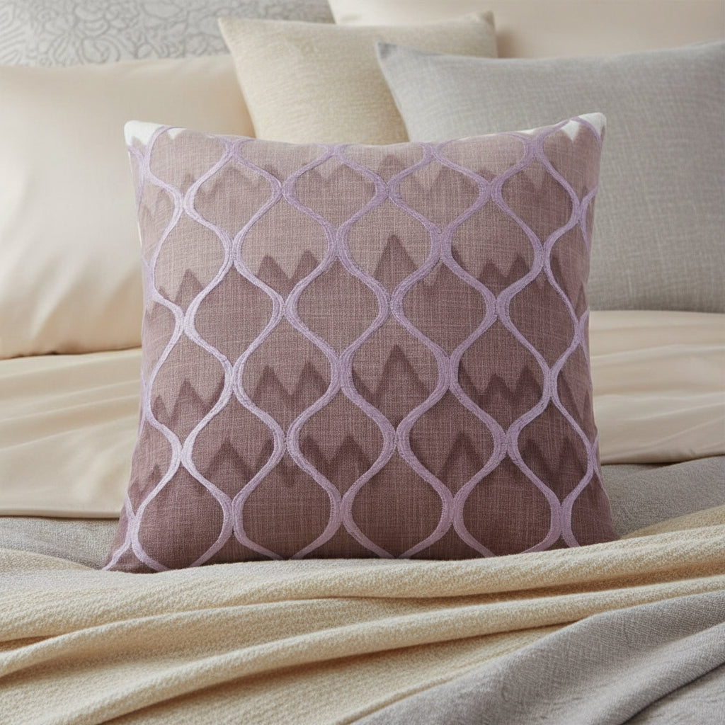 Decorative Lavender Ogee Pillow Cover