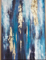 Abstract Wall Art Blue and Gold
