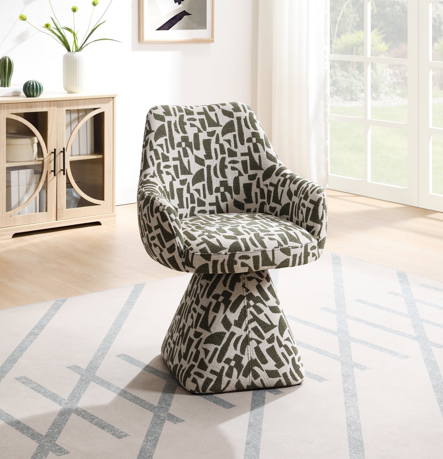 Priel Upholstered Accent Chair with Swivel