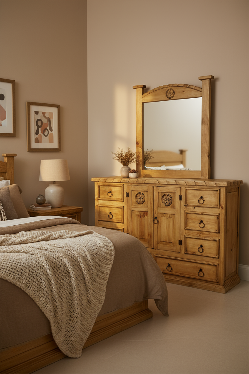 Rustic Star Dresser and Mirror