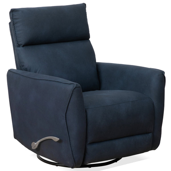 Sillón reclinable giratorio Carson de ante - Azul medianoche